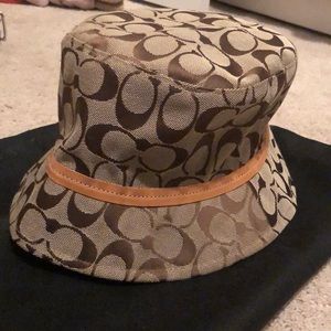 Rare find! Coach bucket hat with traditional “Cs” and leather accent